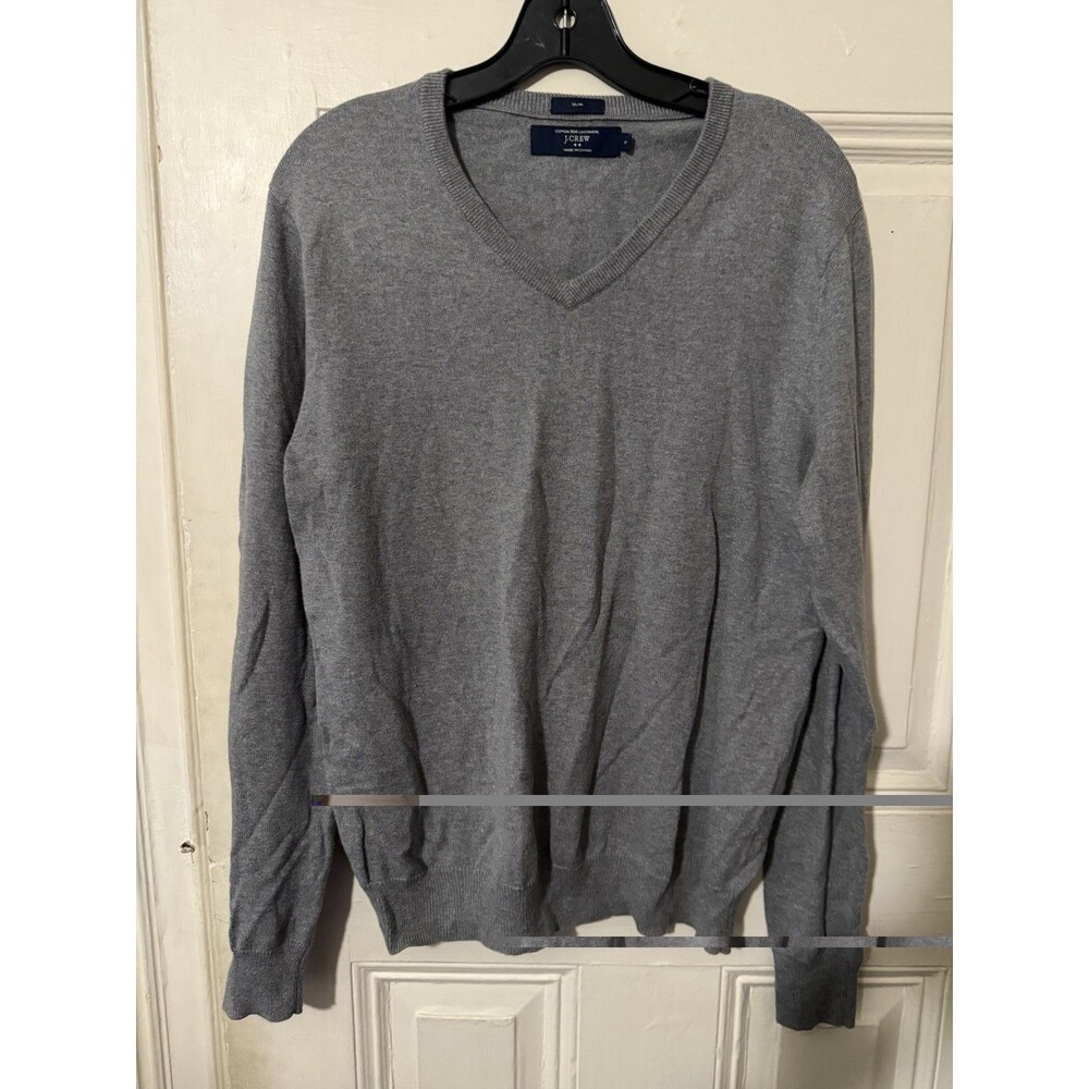 J.Crew Women’s S Slim Gray Cotton Cashmere V Neck Sweater Classic 92811